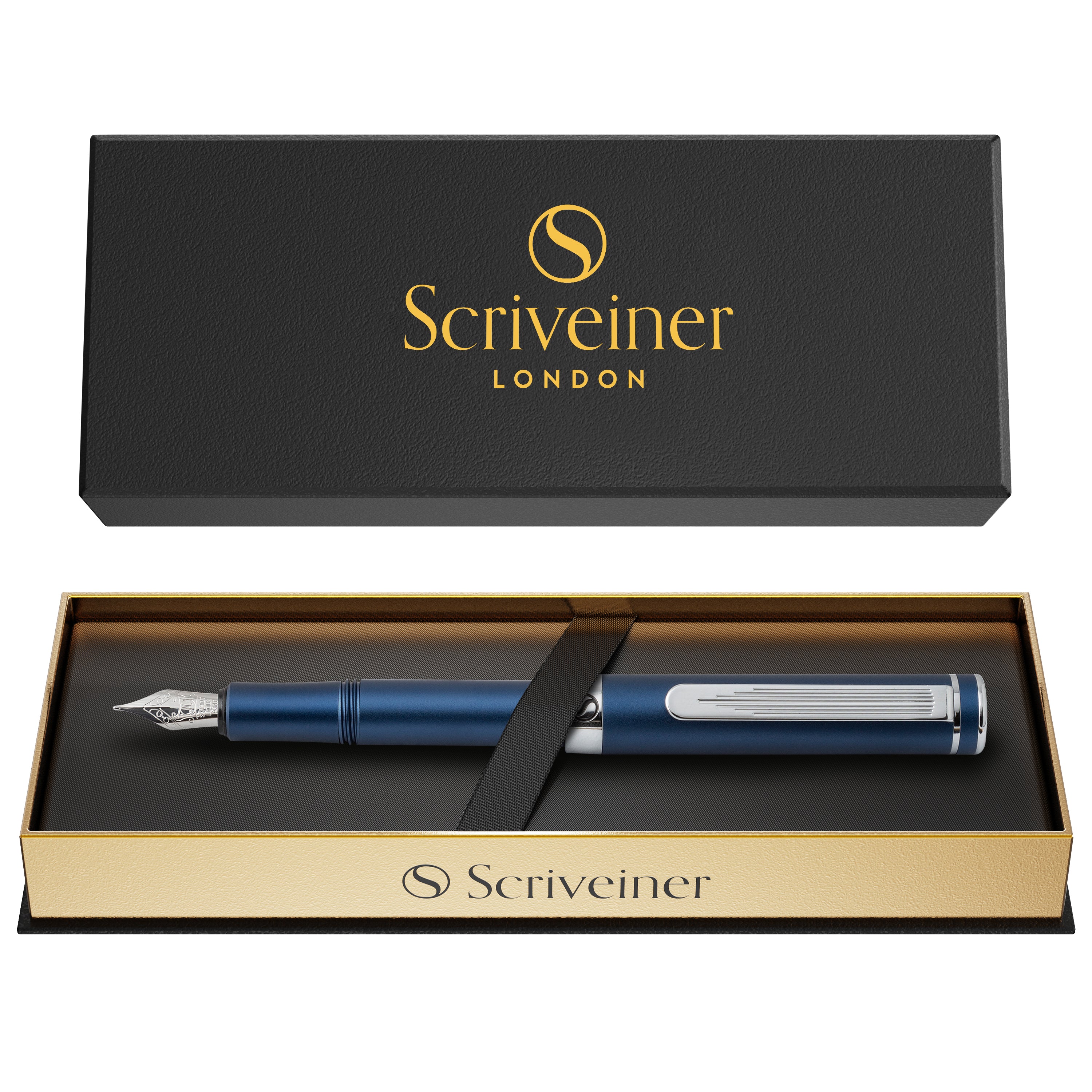 Scriveiner Pocket Pen Matt Blue Fountain Pen - Medium Nib - Custom