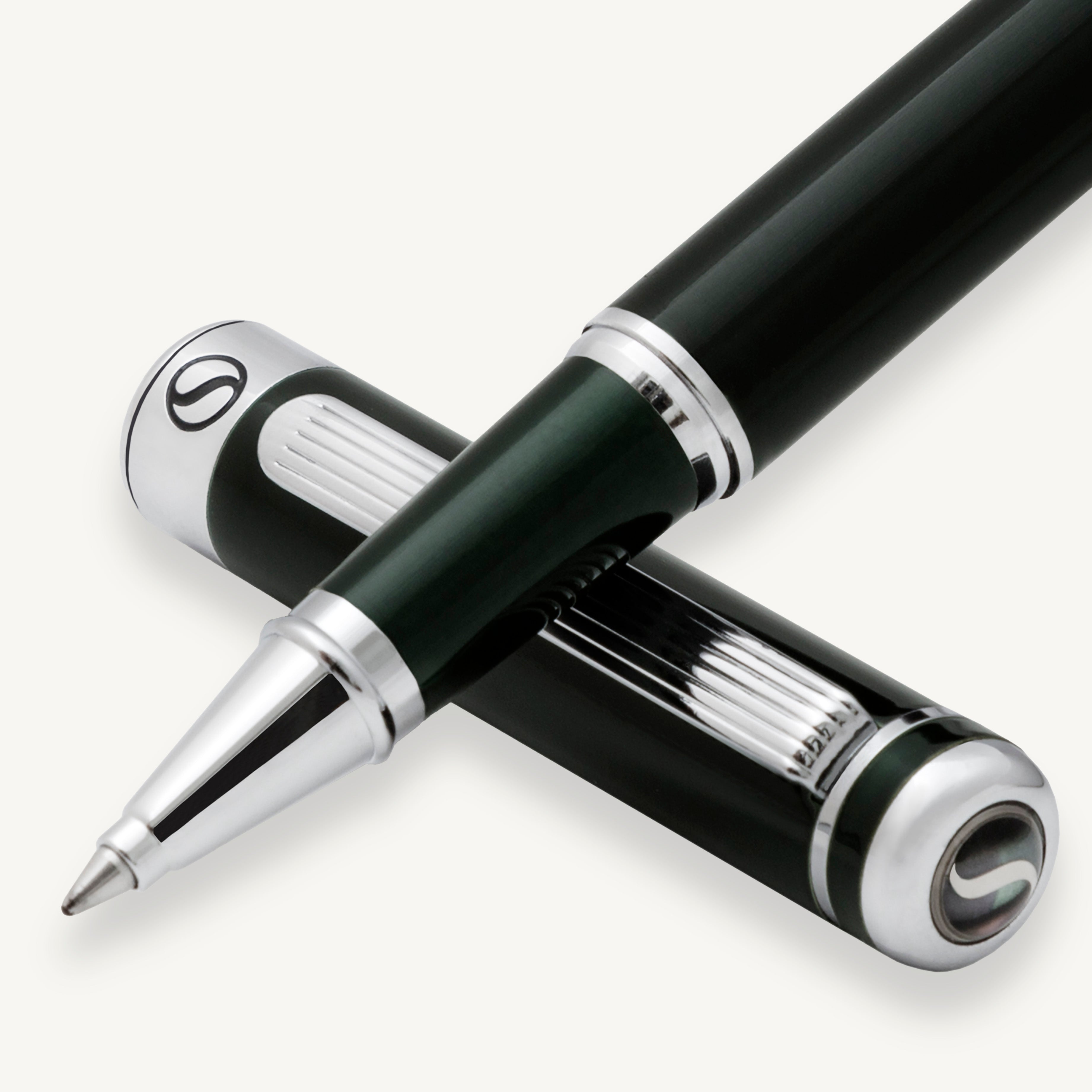 Stylo roller classique Scriveiner noir vert