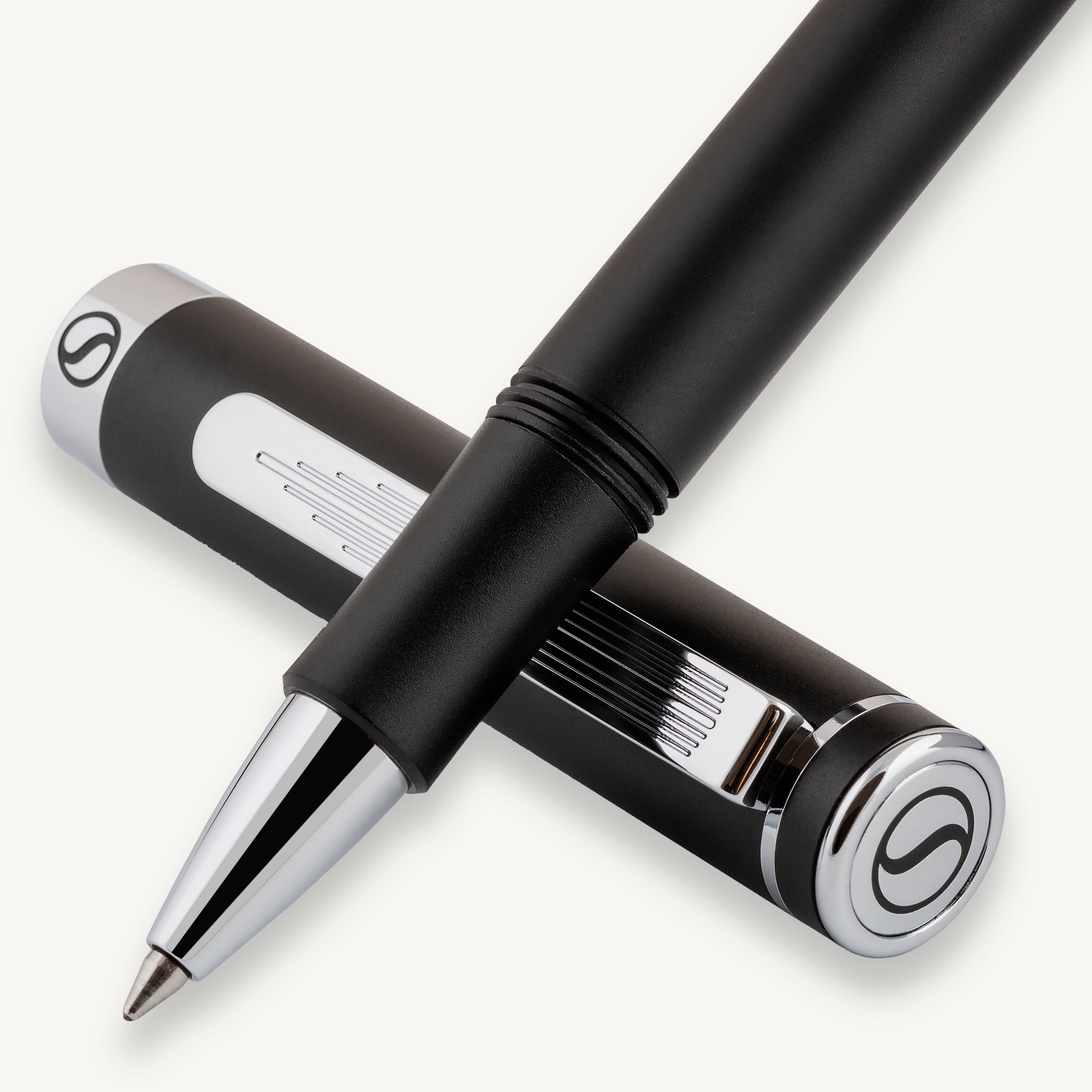 Stylo roller Scriveiner Pocket Pen chrome noir