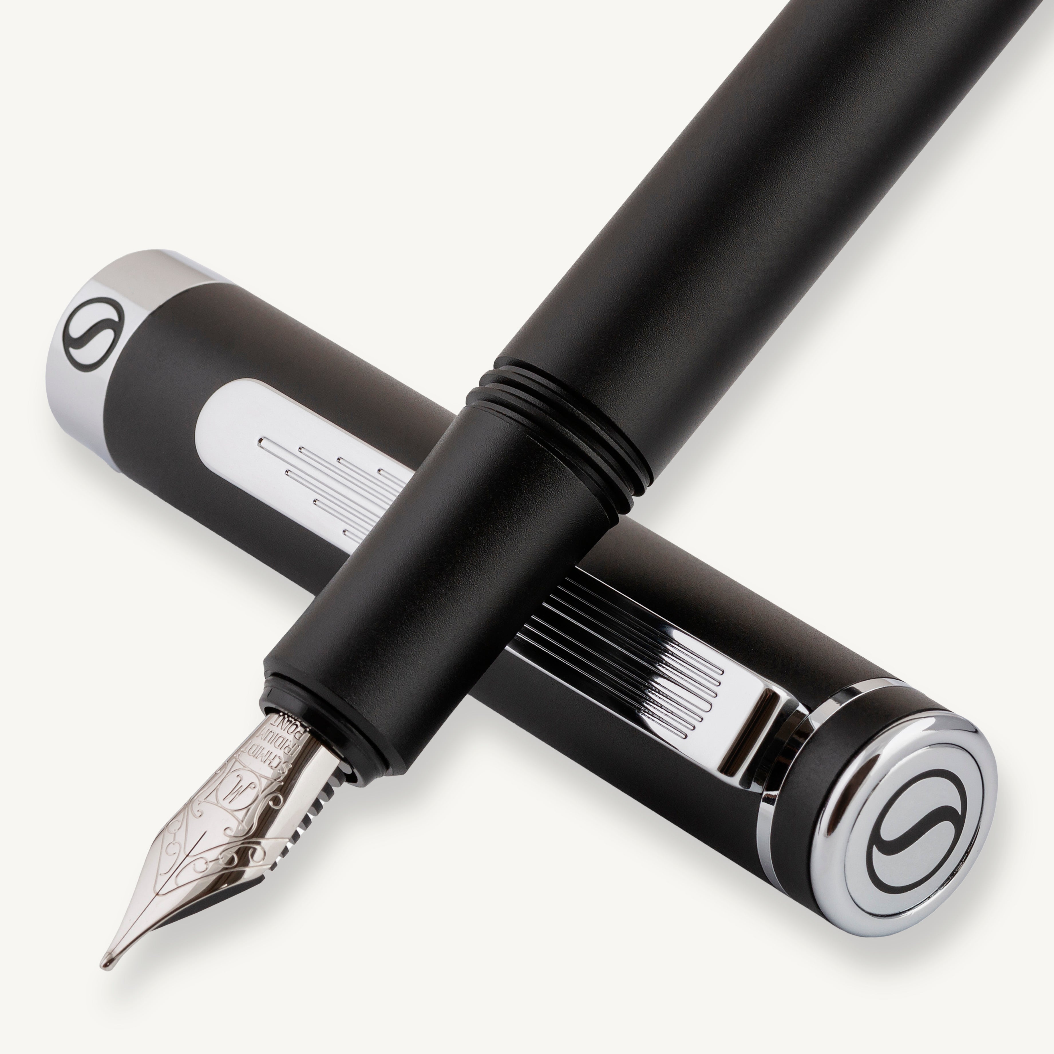 Scriveiner Pocket Pen Mat Zwart Vulpen - Medium Vulstuk