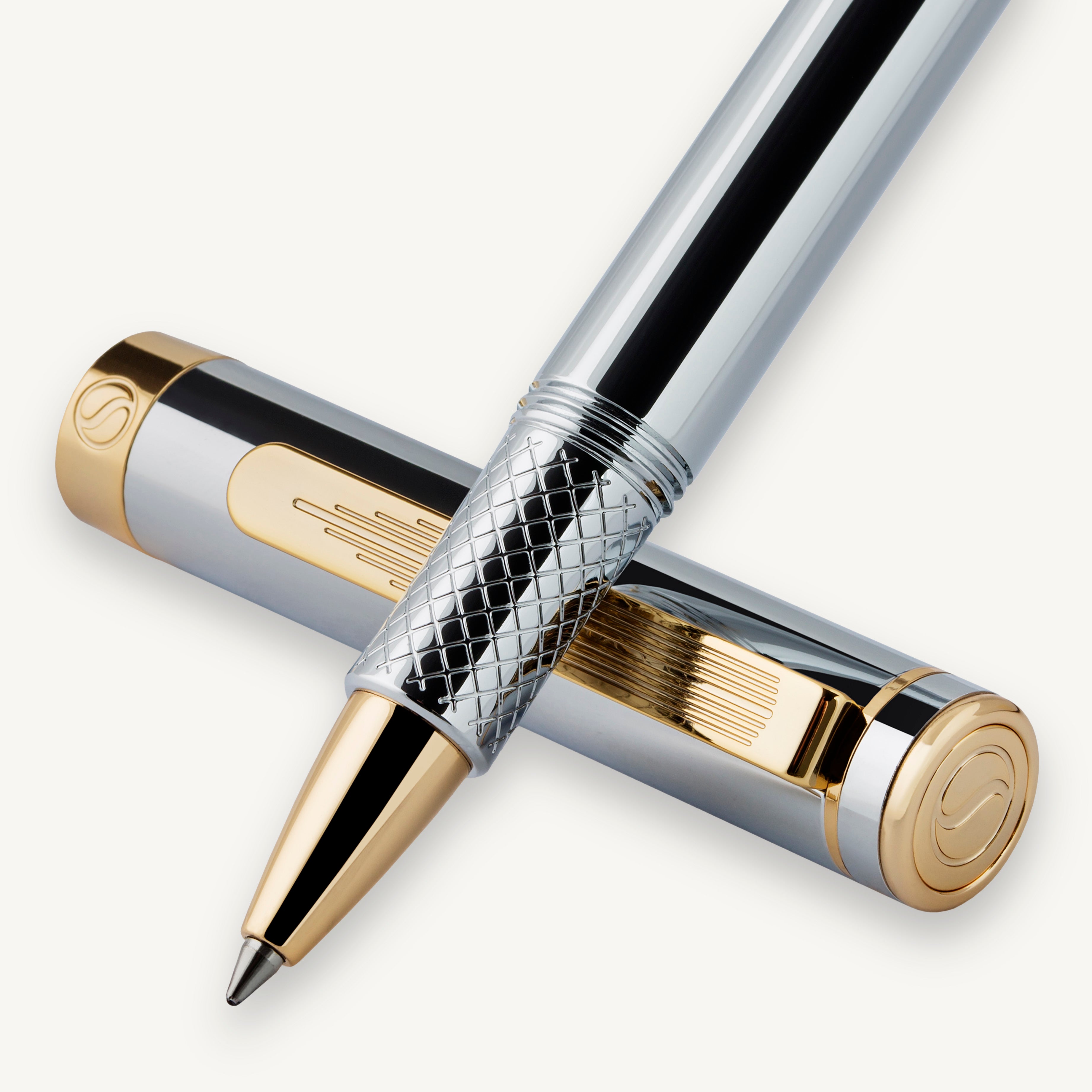 Scriveiner Pocket Pen Silver Gold Rollerball Pen - Custom