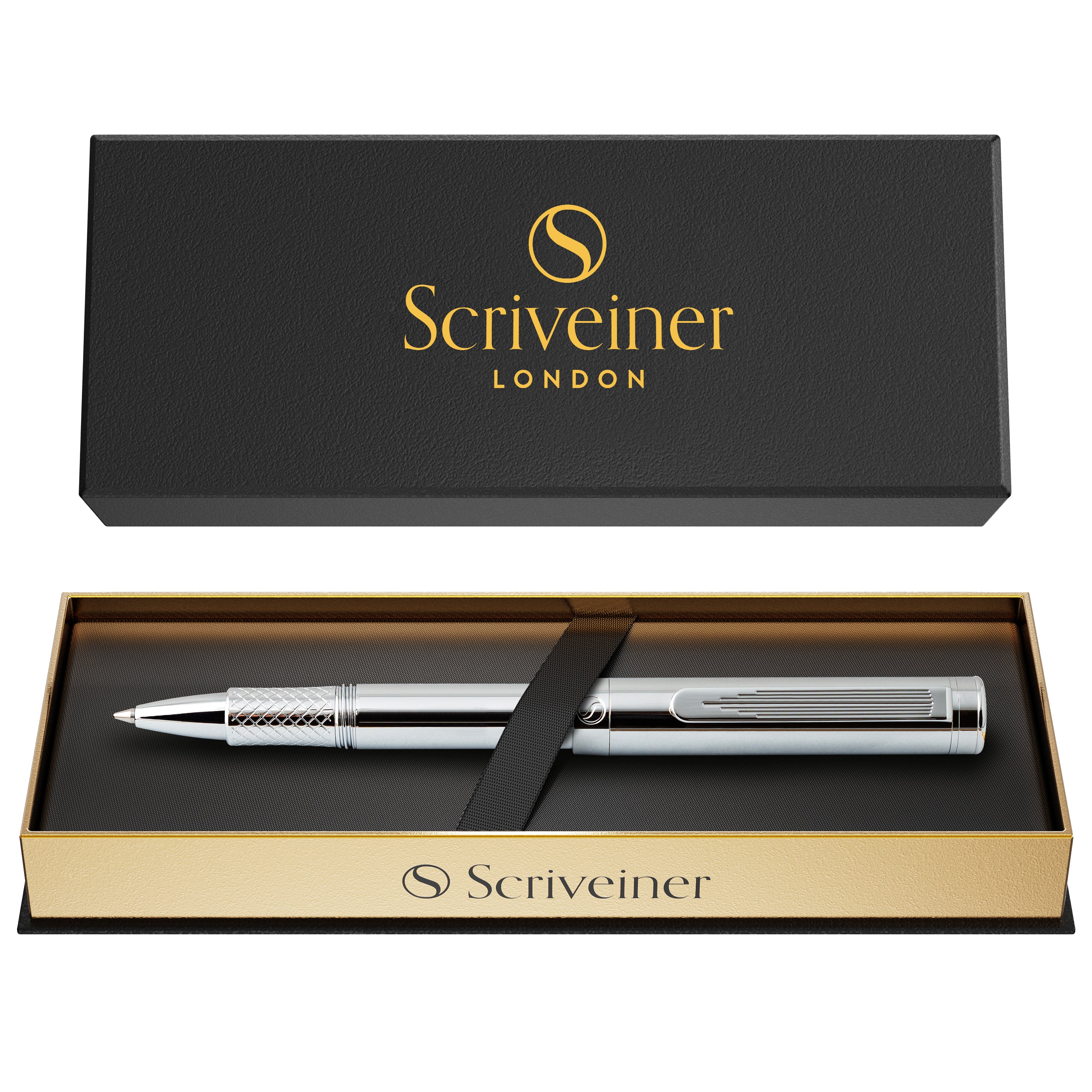 Stylo roller Scriveiner Pocket Pen chrome argenté