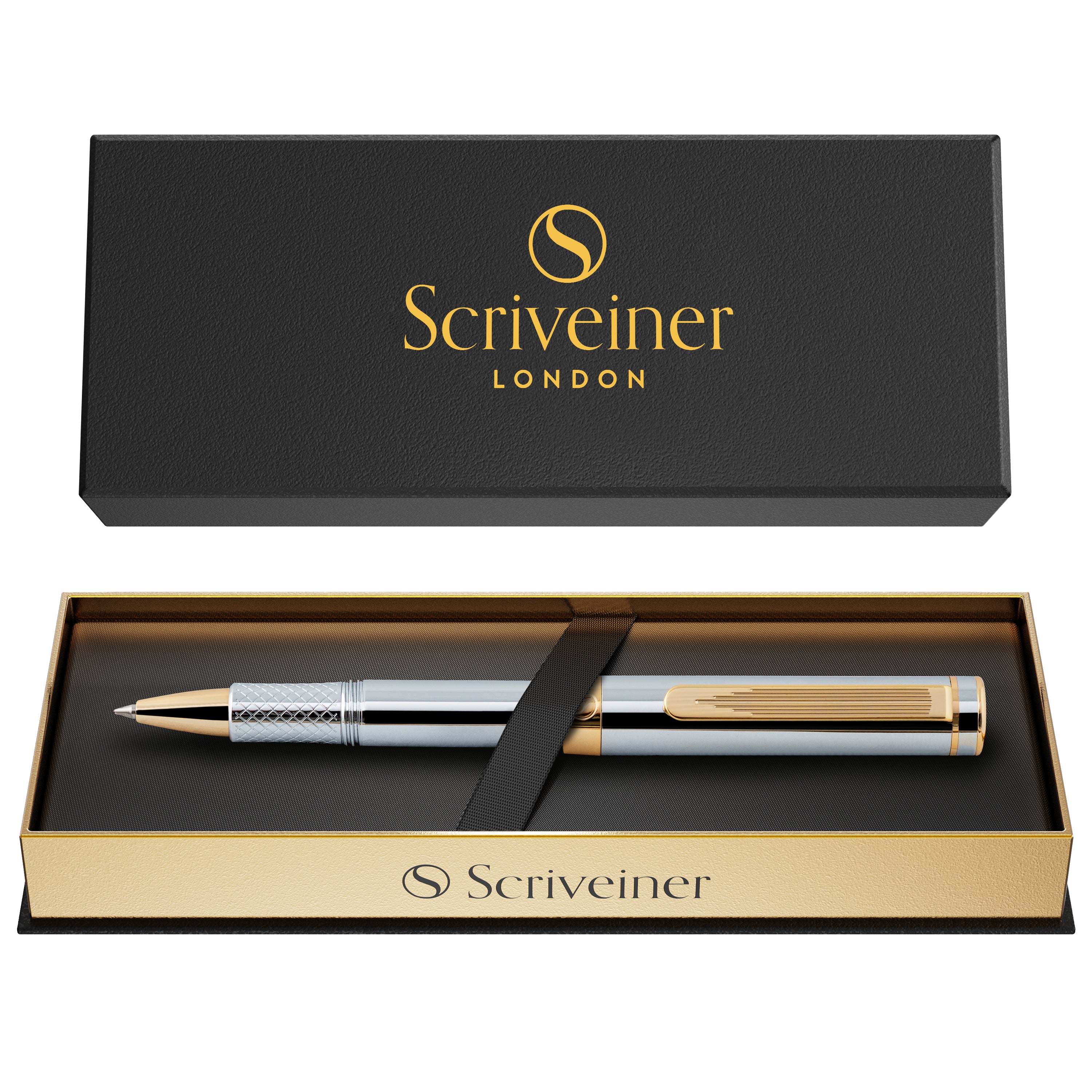 Scriveiner Pocket Pen Silver Gold Rollerball Pen - Custom
