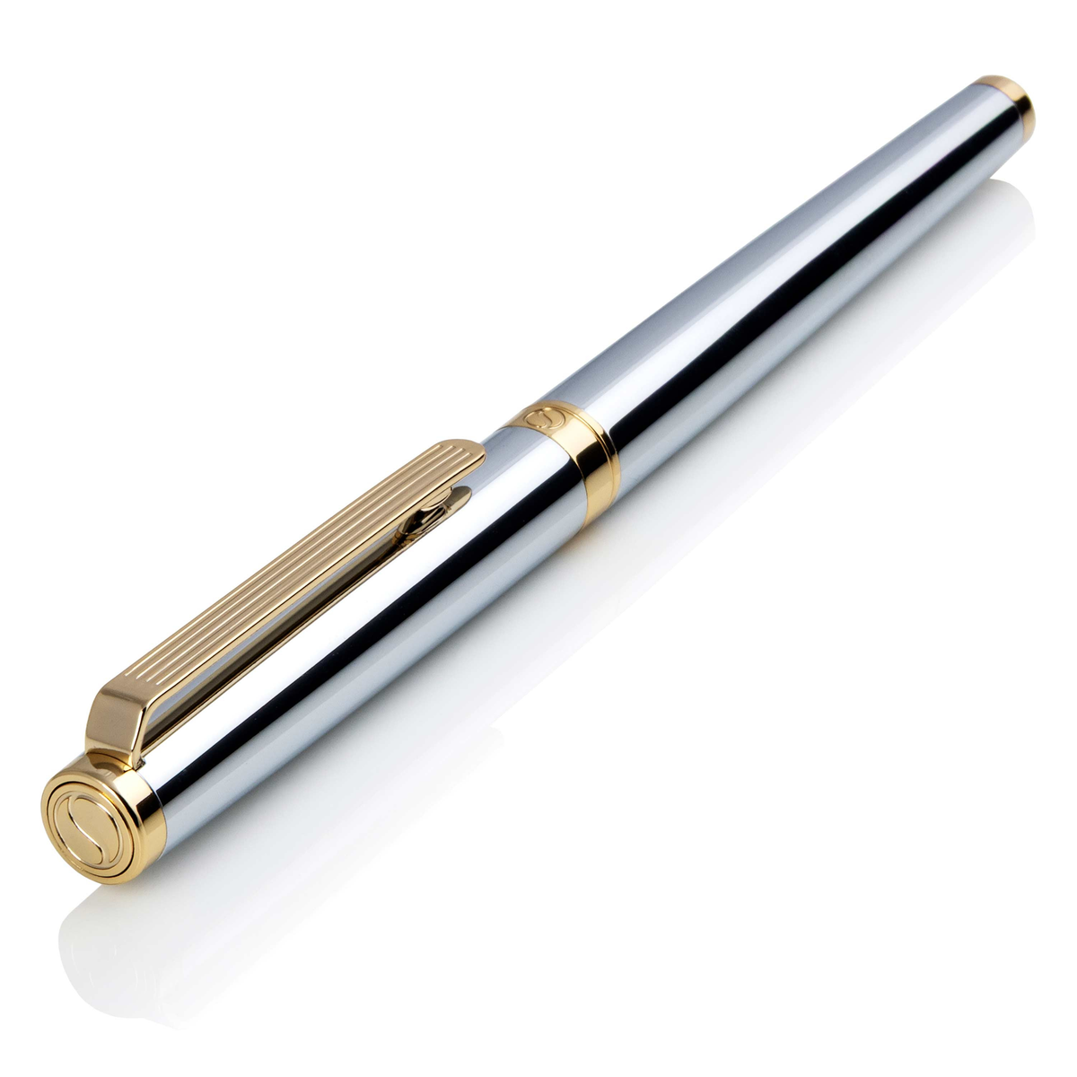 Scriveiner Premium Daily Silver Gold Rollerball Pen