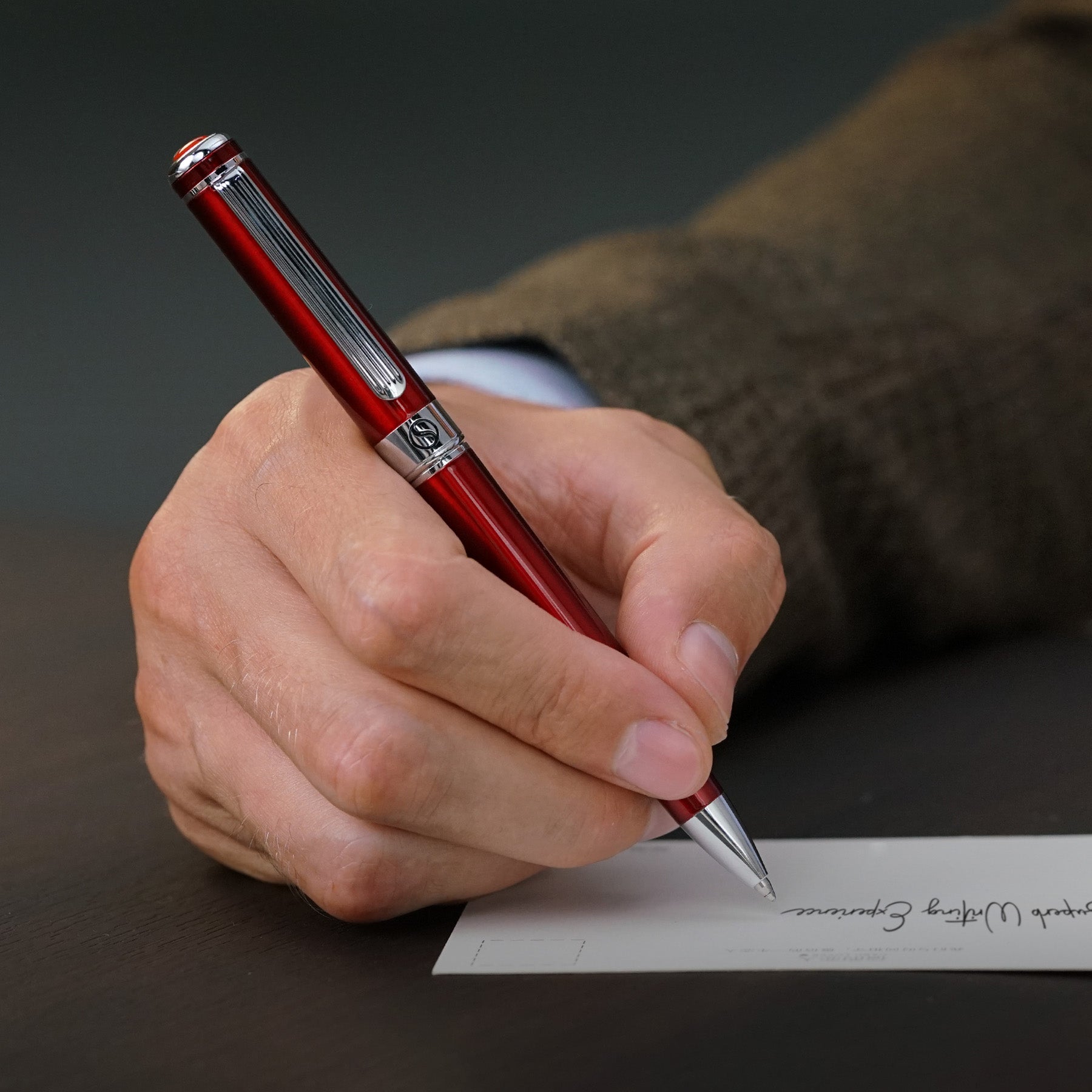 Scriveiner Classic Crimson Red Ballpoint Pen - Custom