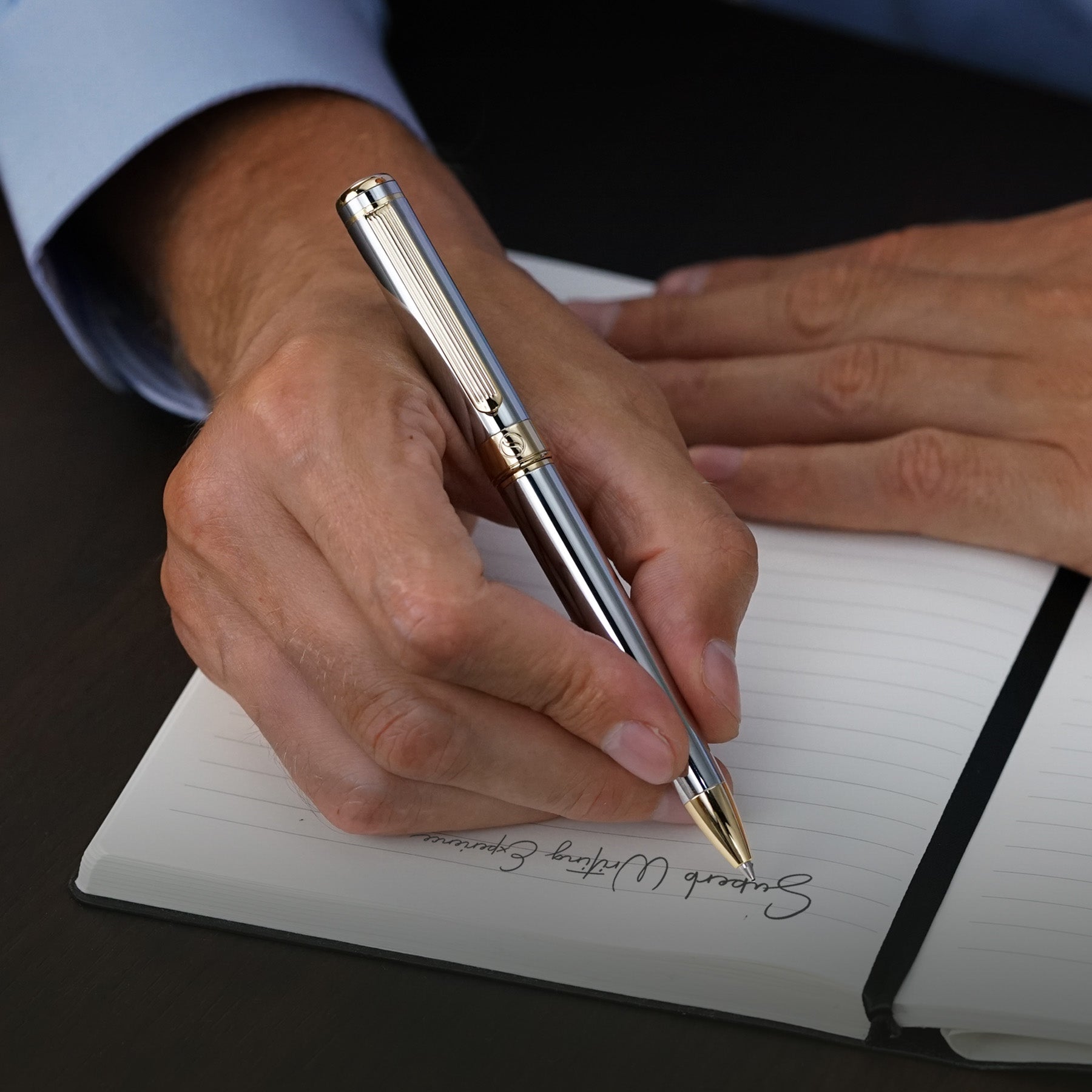 Scriveiner Classic Silver Chrome Ballpoint Pen - Custom