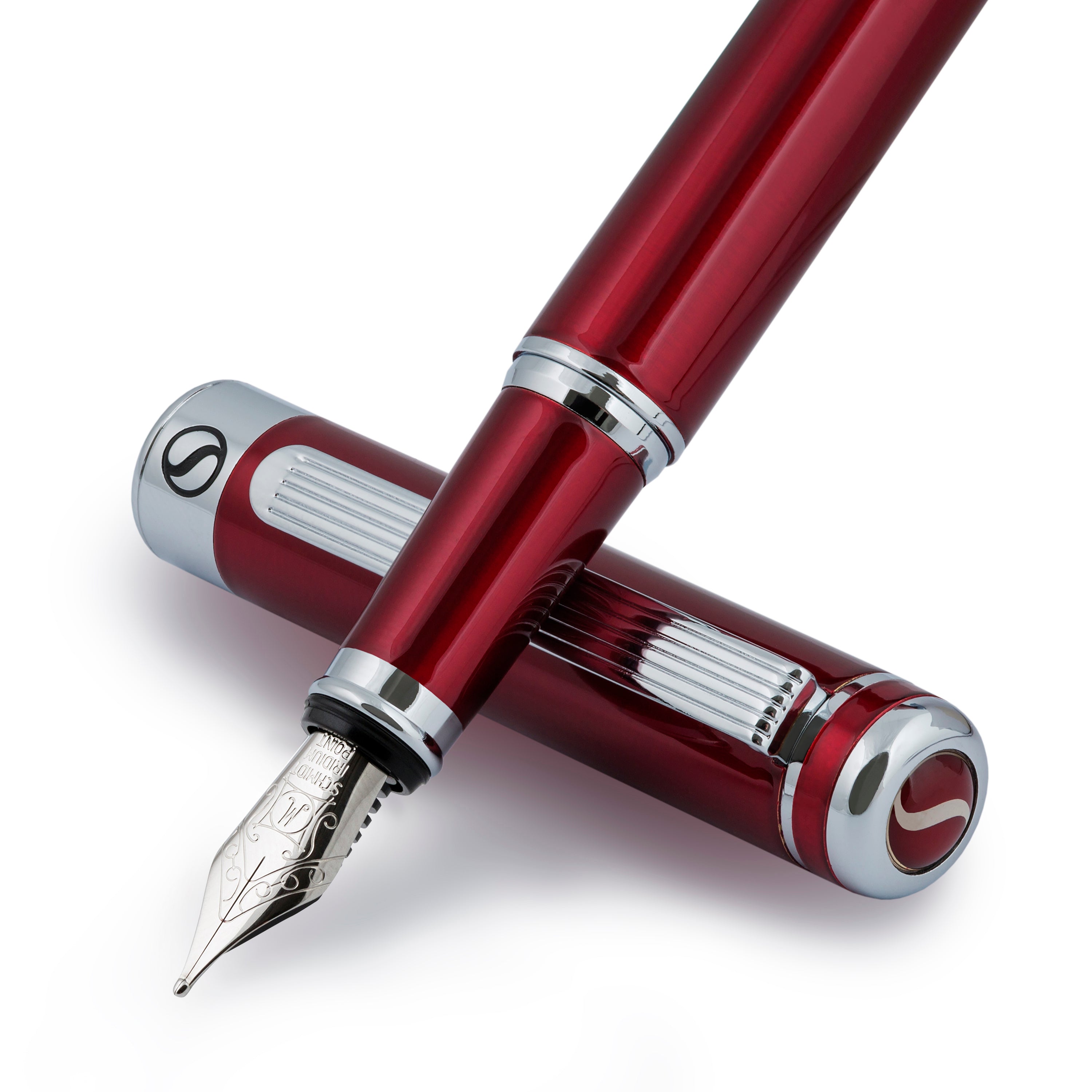 Scriveiner Klassischer Karmesinroter Füllfederhalter - Mittlere Spitze