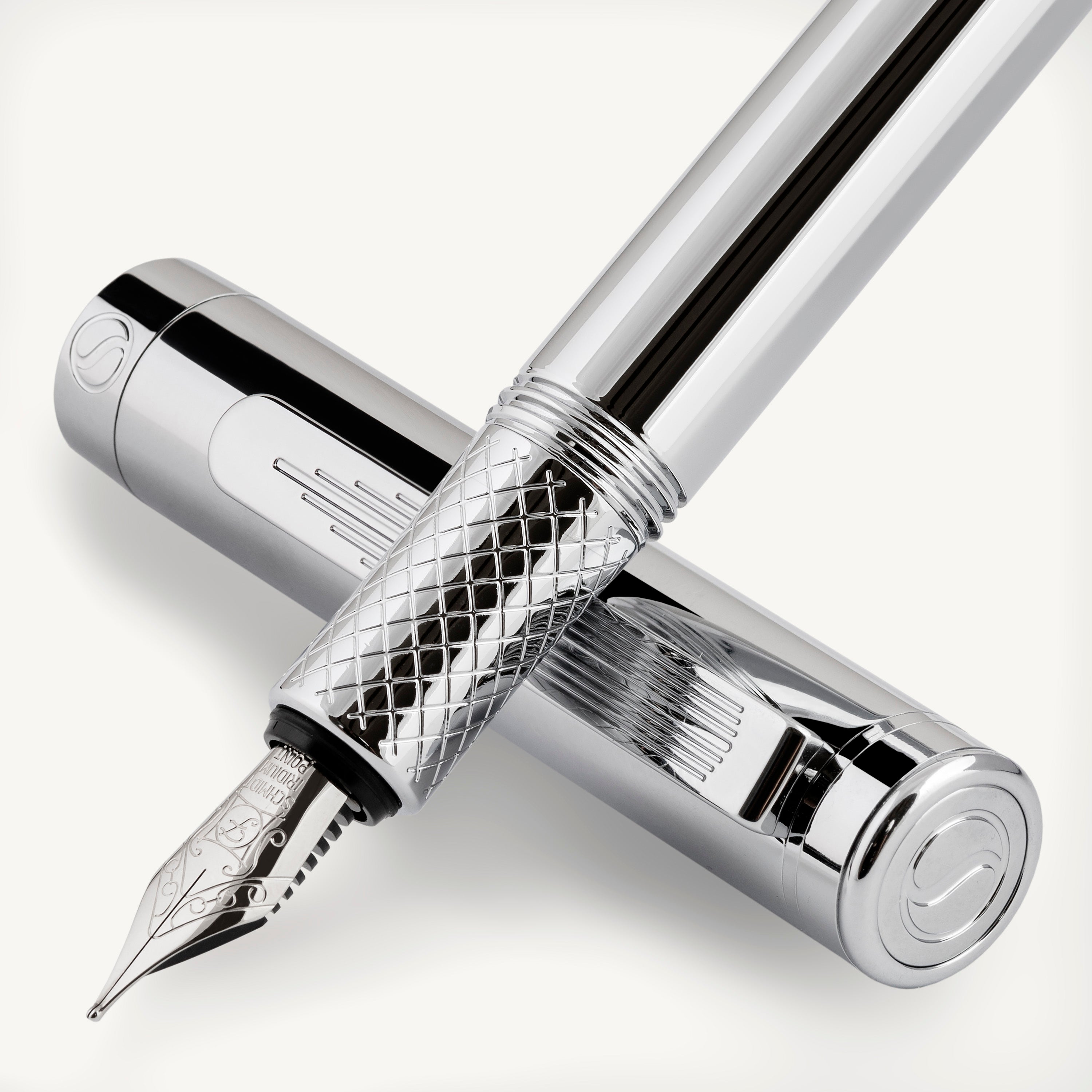 Scriveiner Pocket Pen Zilver Chroom Vulpen - Fijn Vulstuk