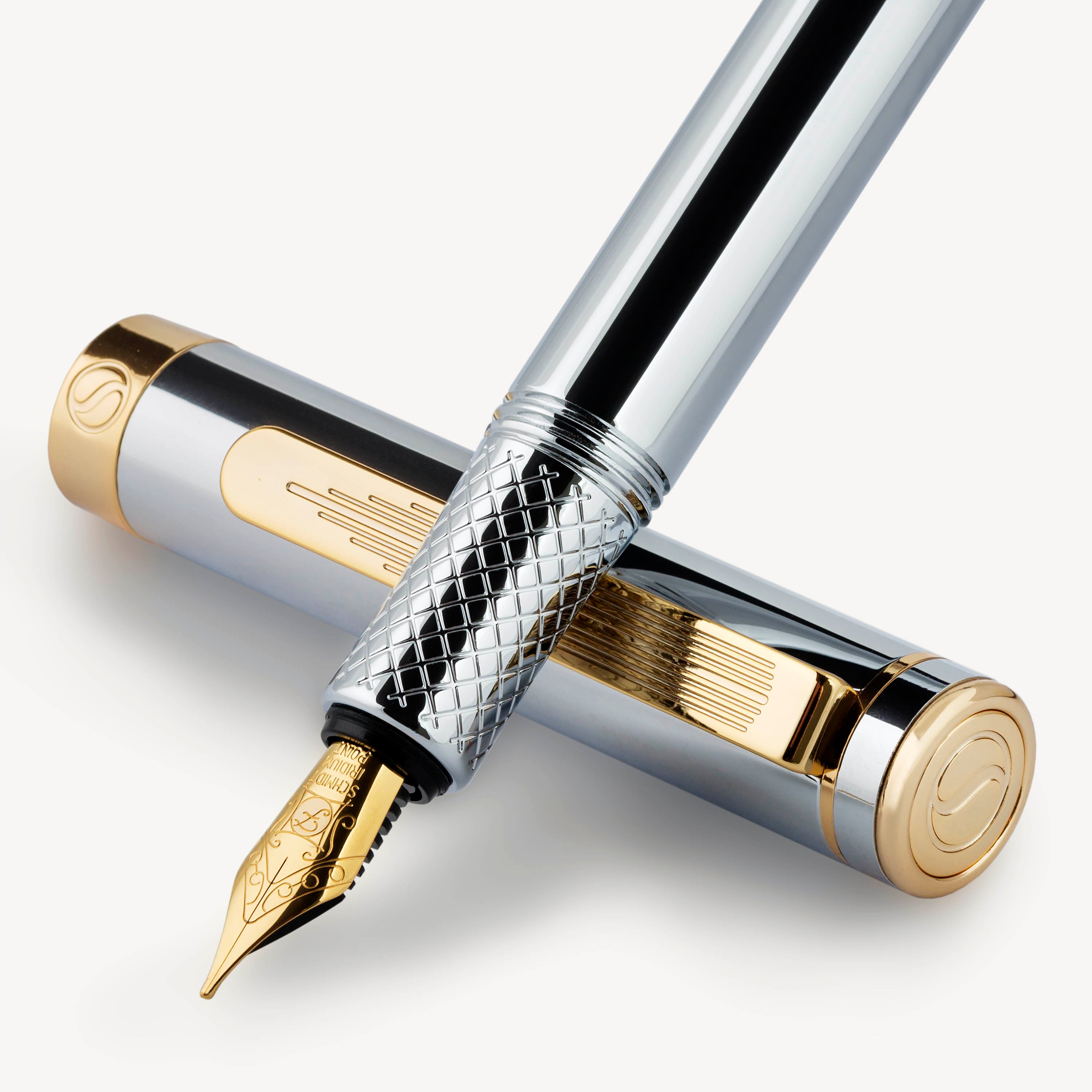 Scriveiner Pocket Pen Zilver Goud Vulpen - Fijn Vulstuk