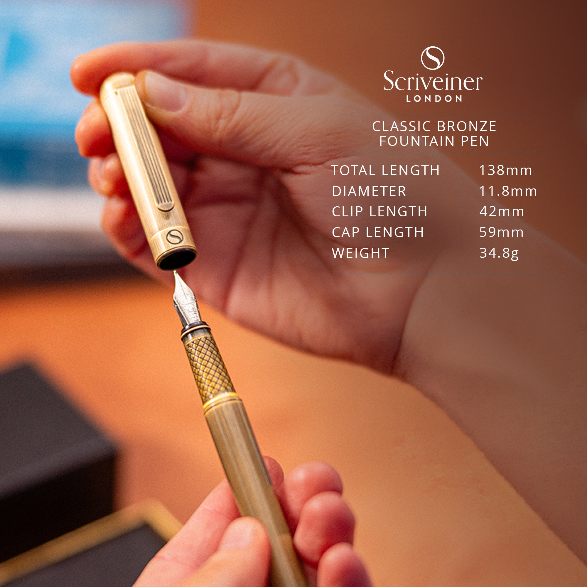 Scriveiner Classic Bronze Fountain Pen – Medium - Custom