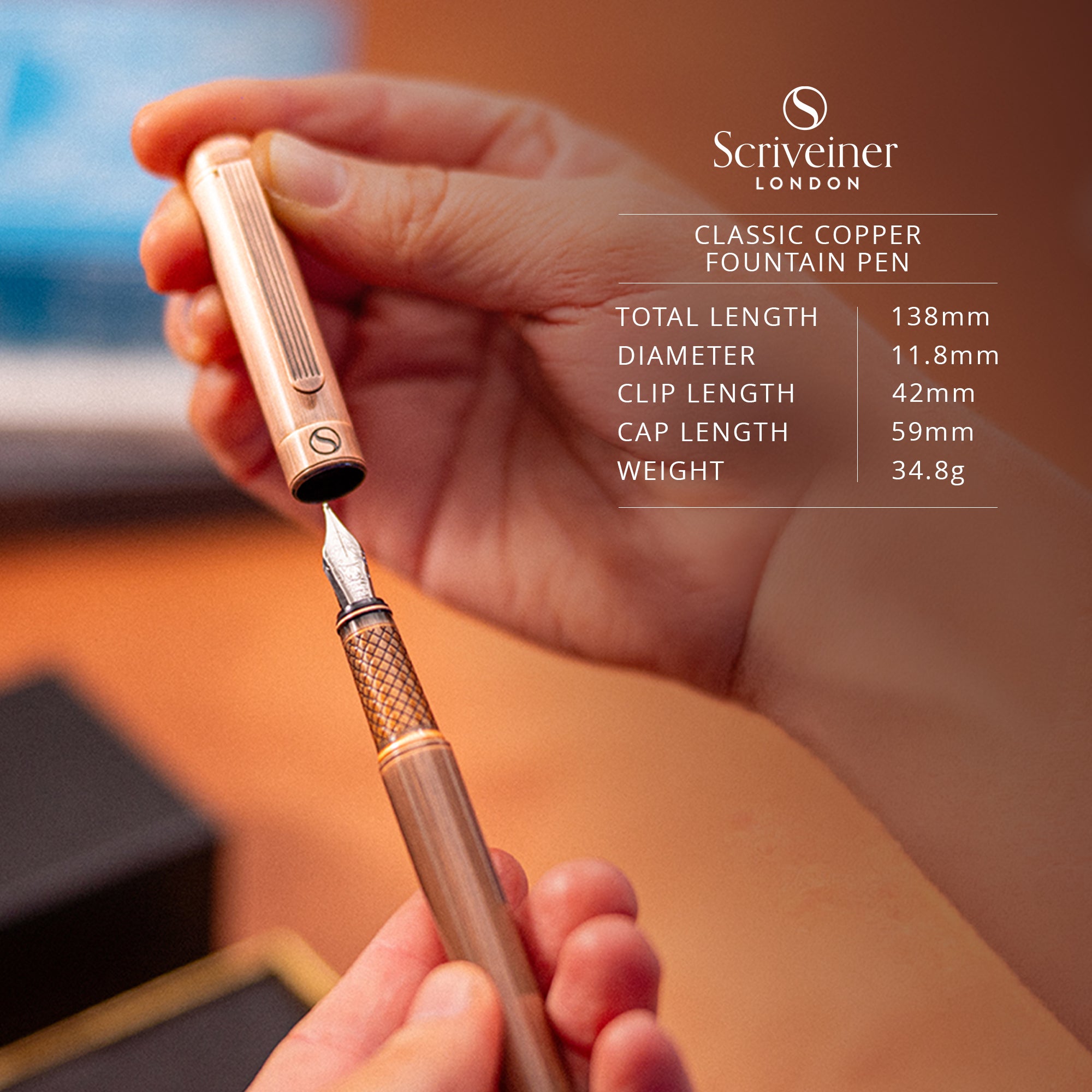 Scriveiner Classic Copper Fountain Pen – Fine - Custom