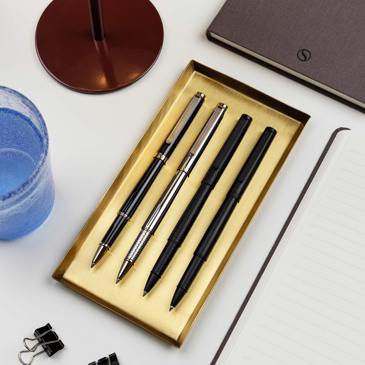 Scriveiner Premium Daily Black Carved Rollerball Pen