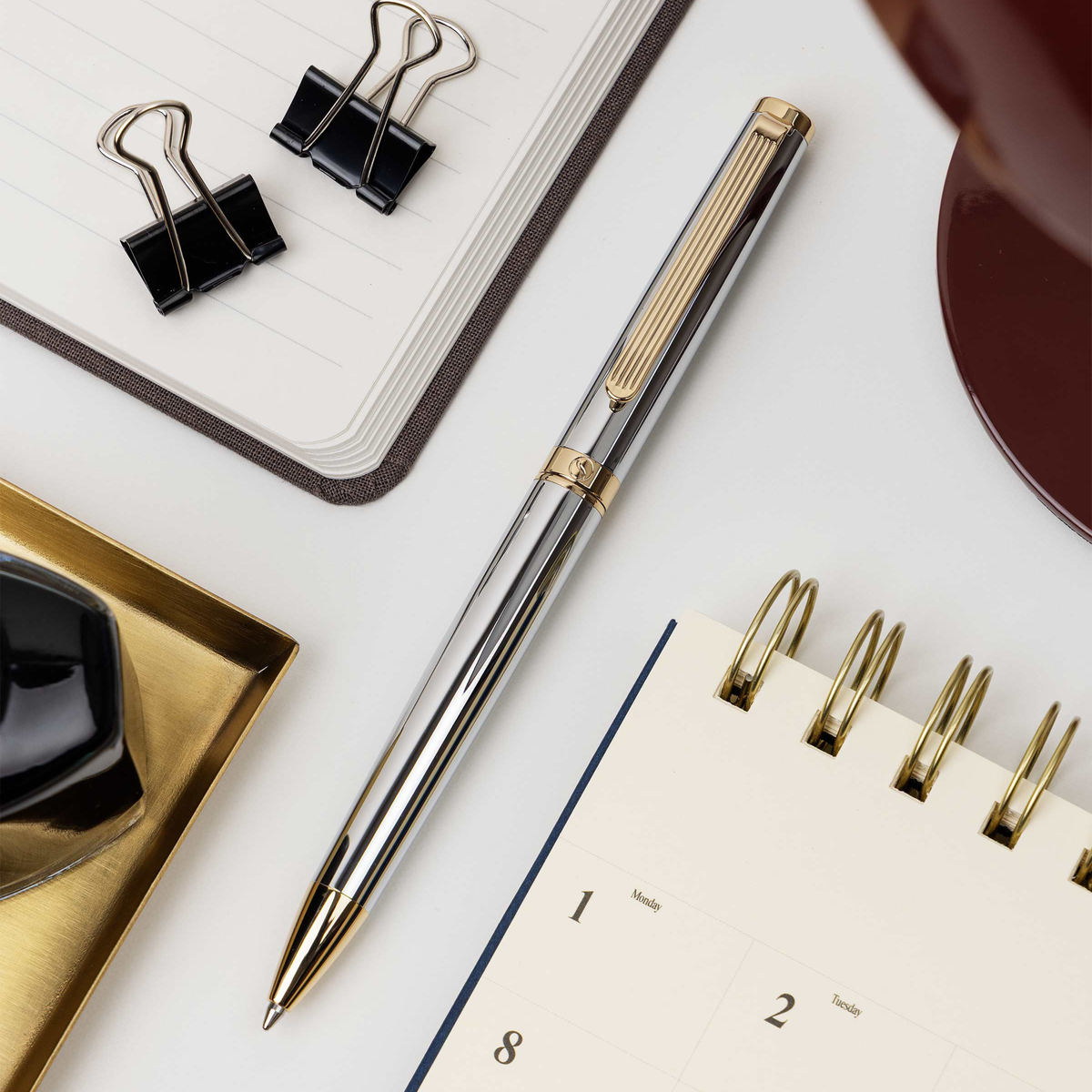 Scriveiner Premium Daily Silver Gold Ballpoint Pen