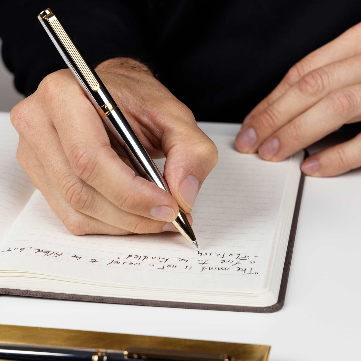Scriveiner Premium Daily Silver Gold Ballpoint Pen