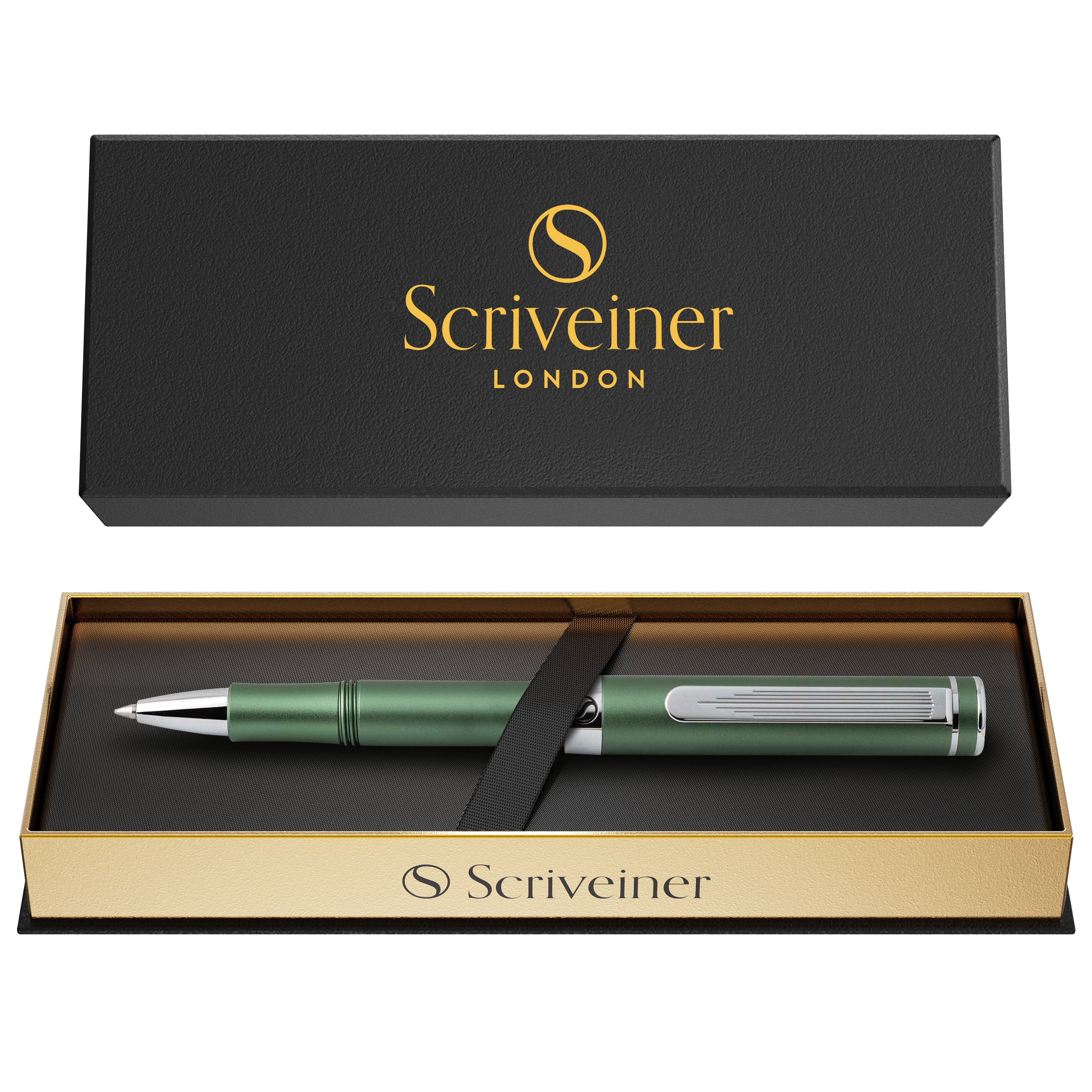 Scriveiner Pocket Pen Matt Green Rollerball Pen - Custom