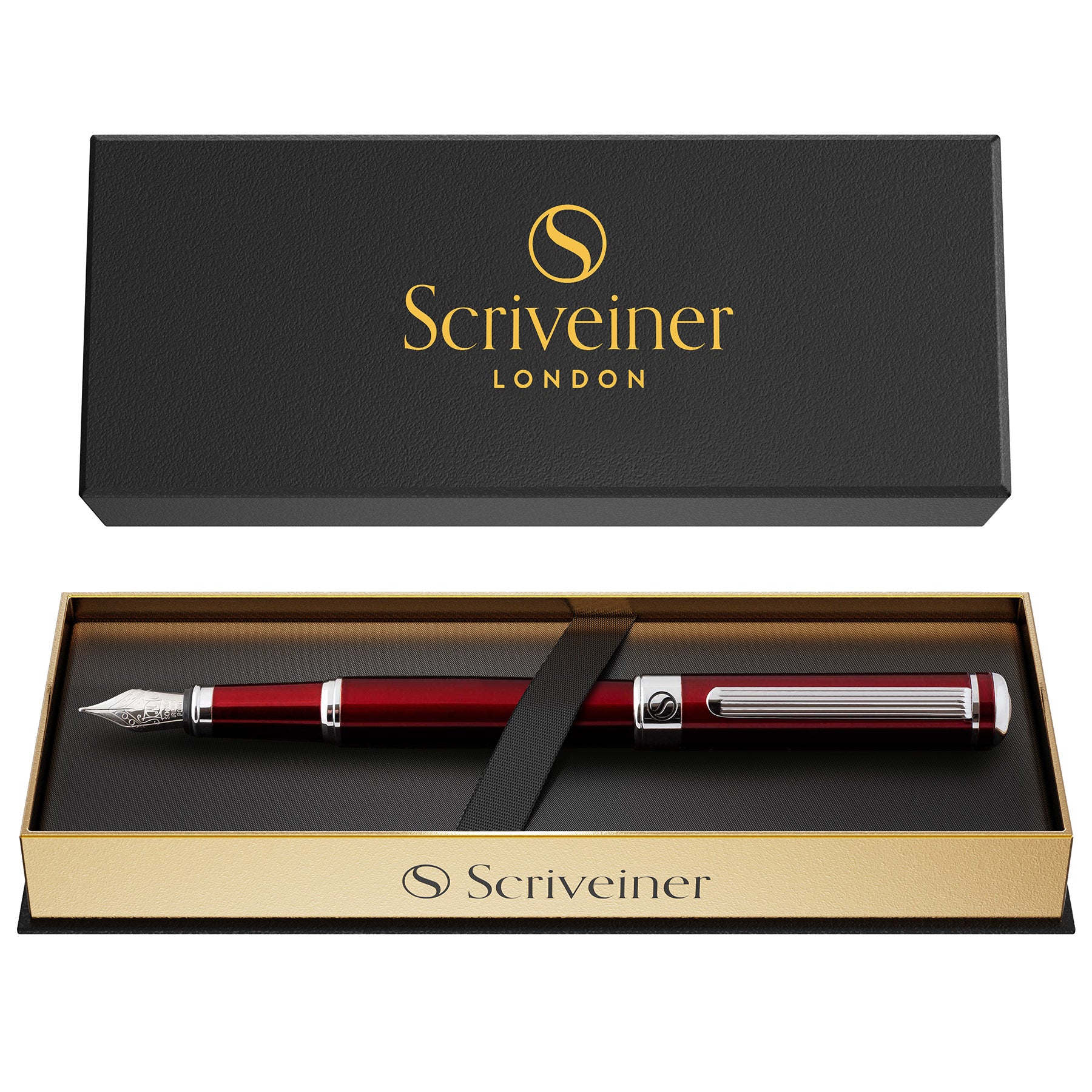 Scriveiner Klassischer Füllfederhalter Crimson Red - Feine Feder