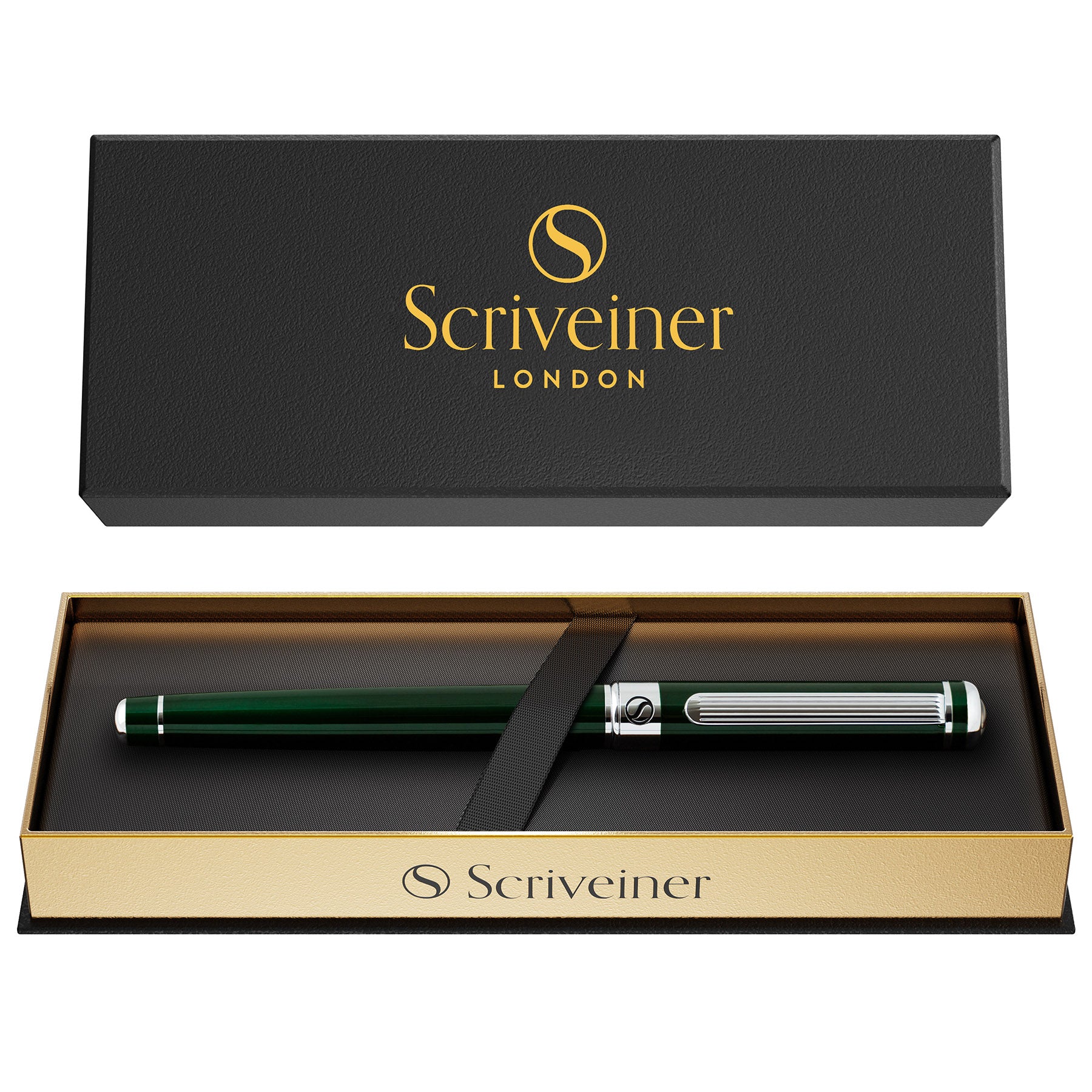 Bolígrafo rollerball clásico Scriveiner verde British Racing
