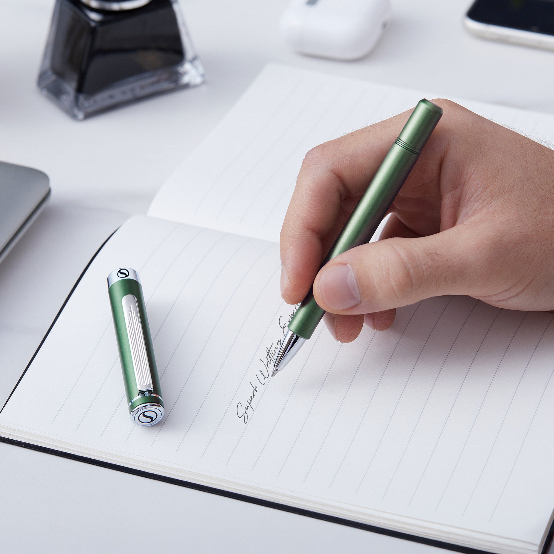 Scriveiner Pocket Pen Matt Green Rollerball Pen