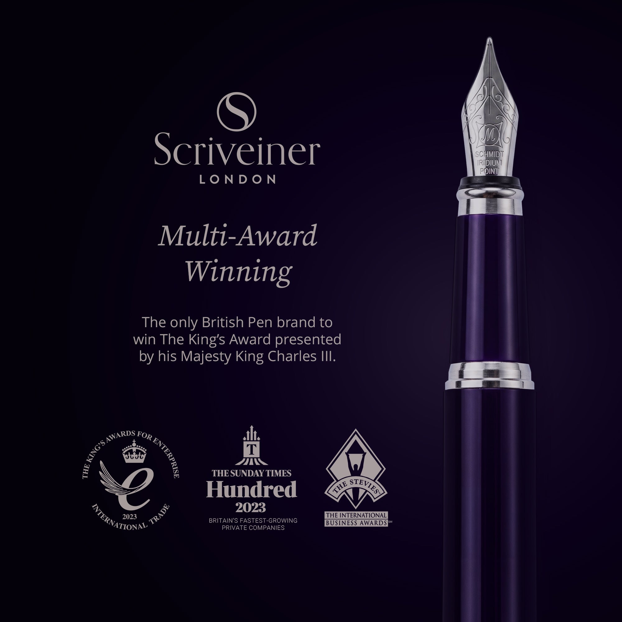 Scriveiner Classic Aubergine Fountain Pen - Fine Nib