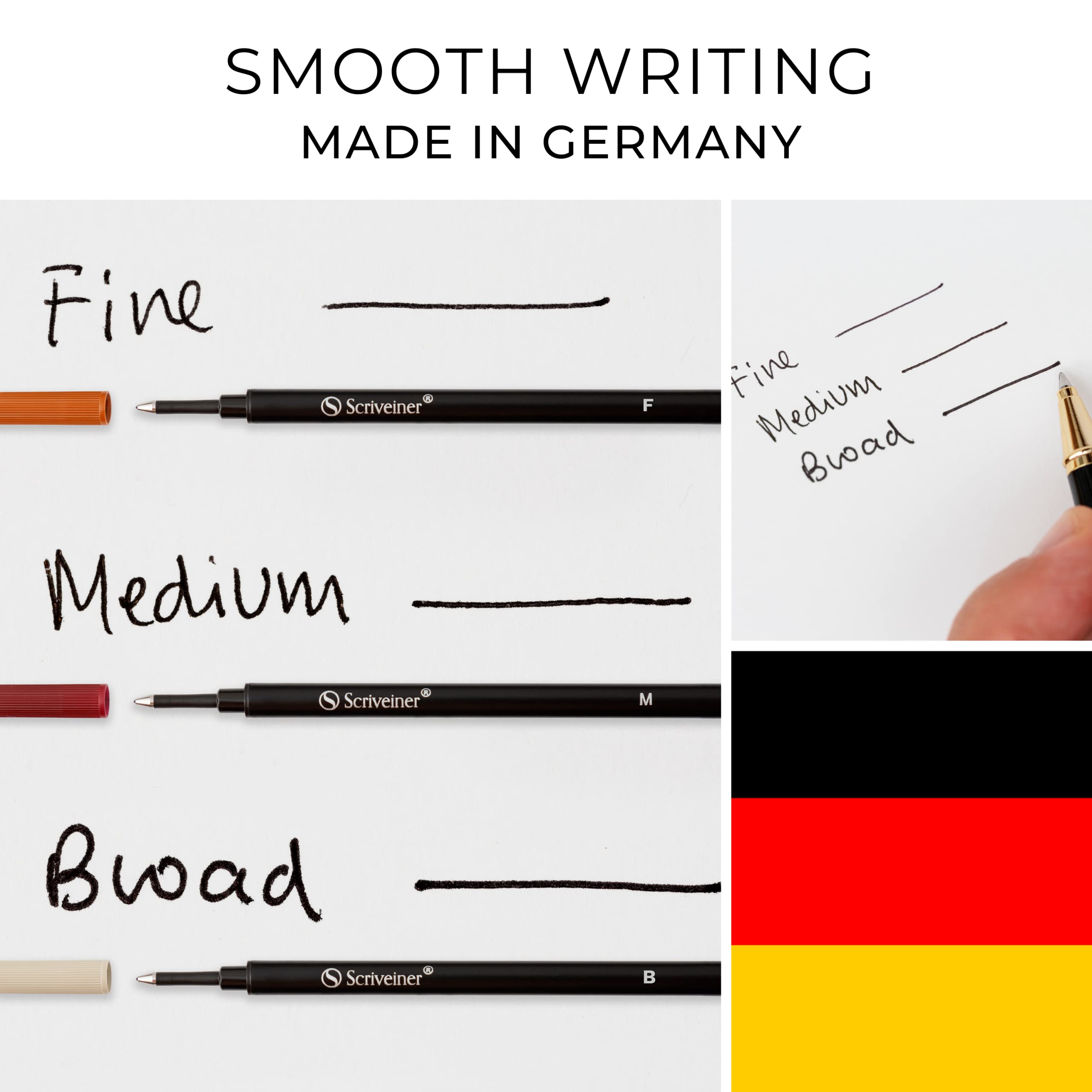 Scriveiner Black Rollerball Refill - Broad Nib
