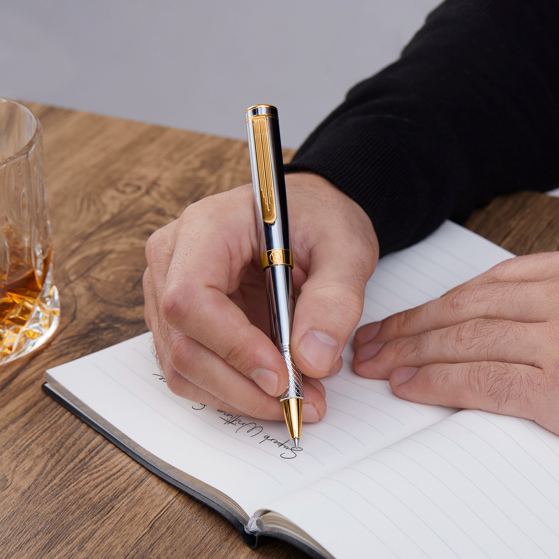 Scriveiner Pocket Pen Silver Gold Rollerball Pen