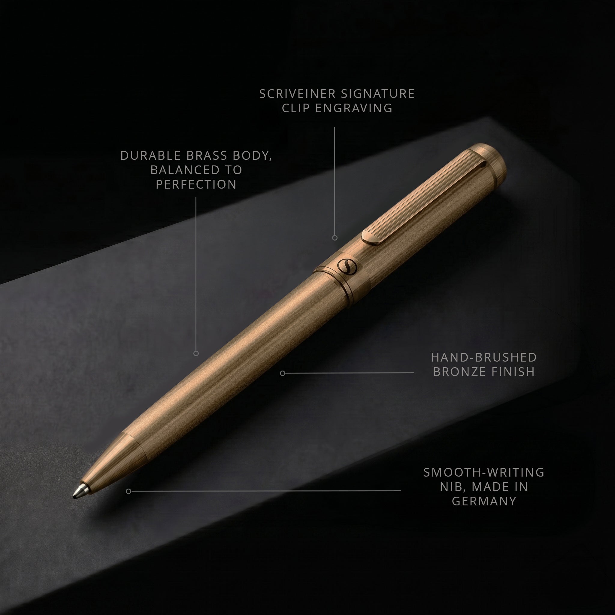 Scriveiner Classic Bronze Ballpoint Pen - Custom