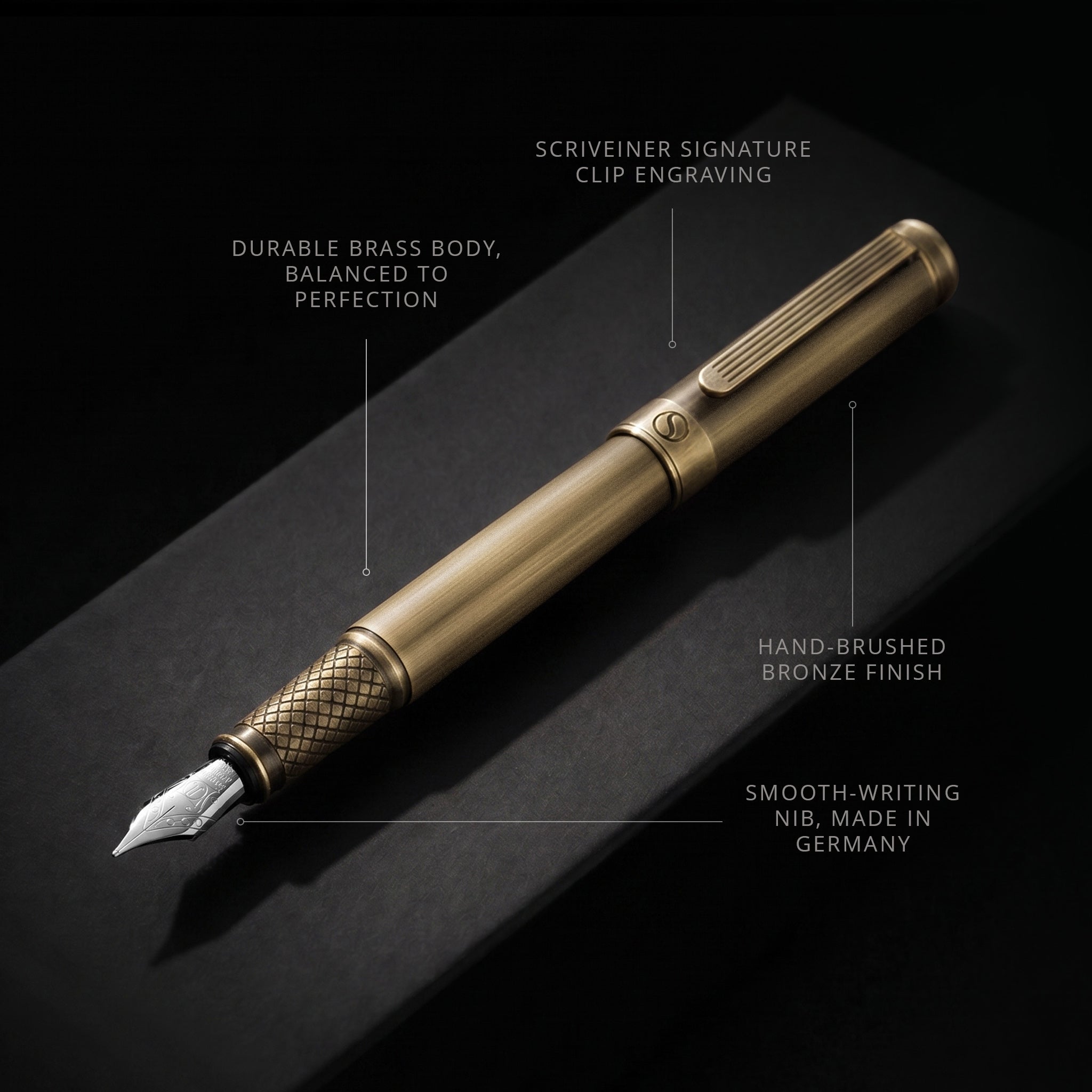 Scriveiner Classic Bronze Fountain Pen – Medium - Custom