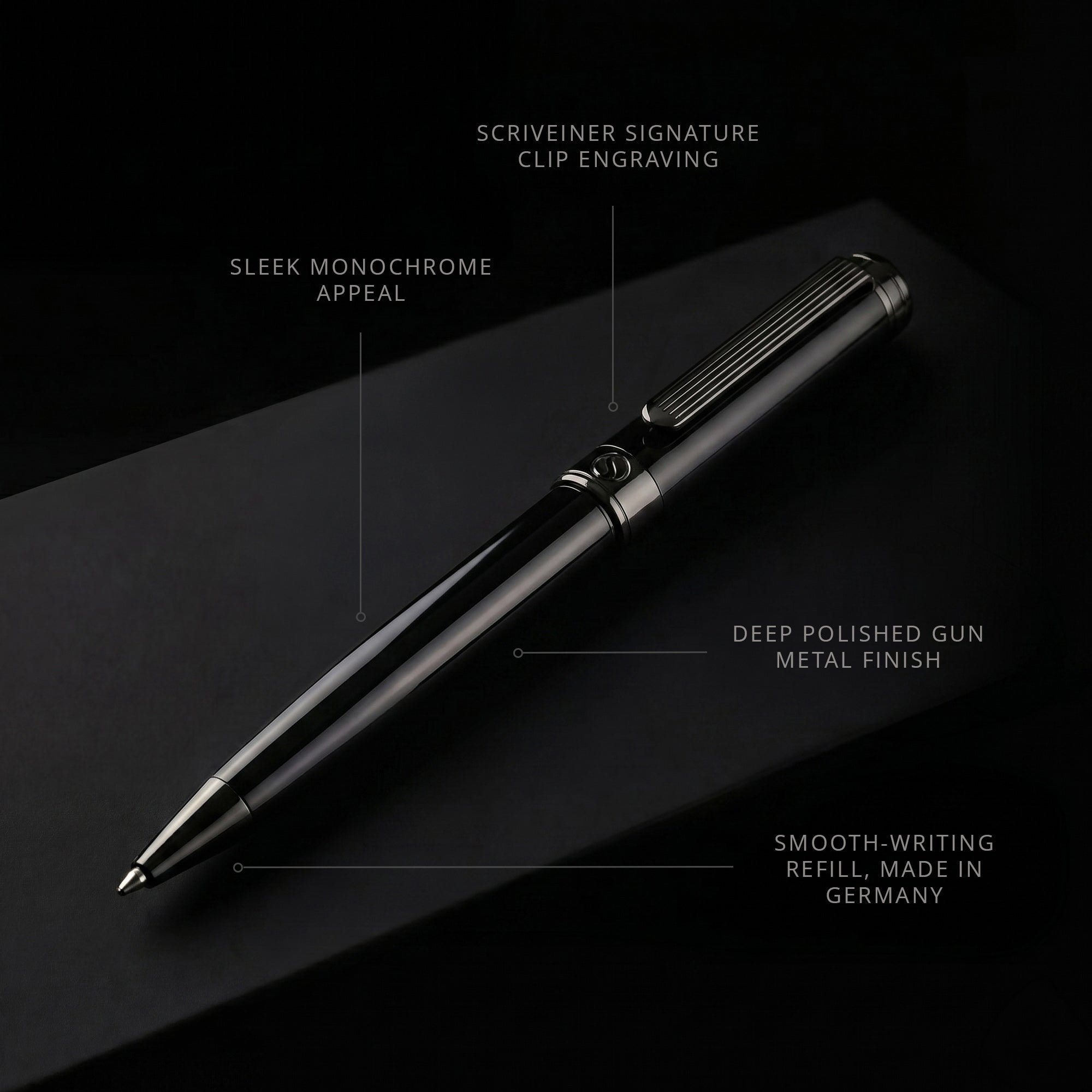 Scriveiner Classic Gun Metal Ballpoint Pen