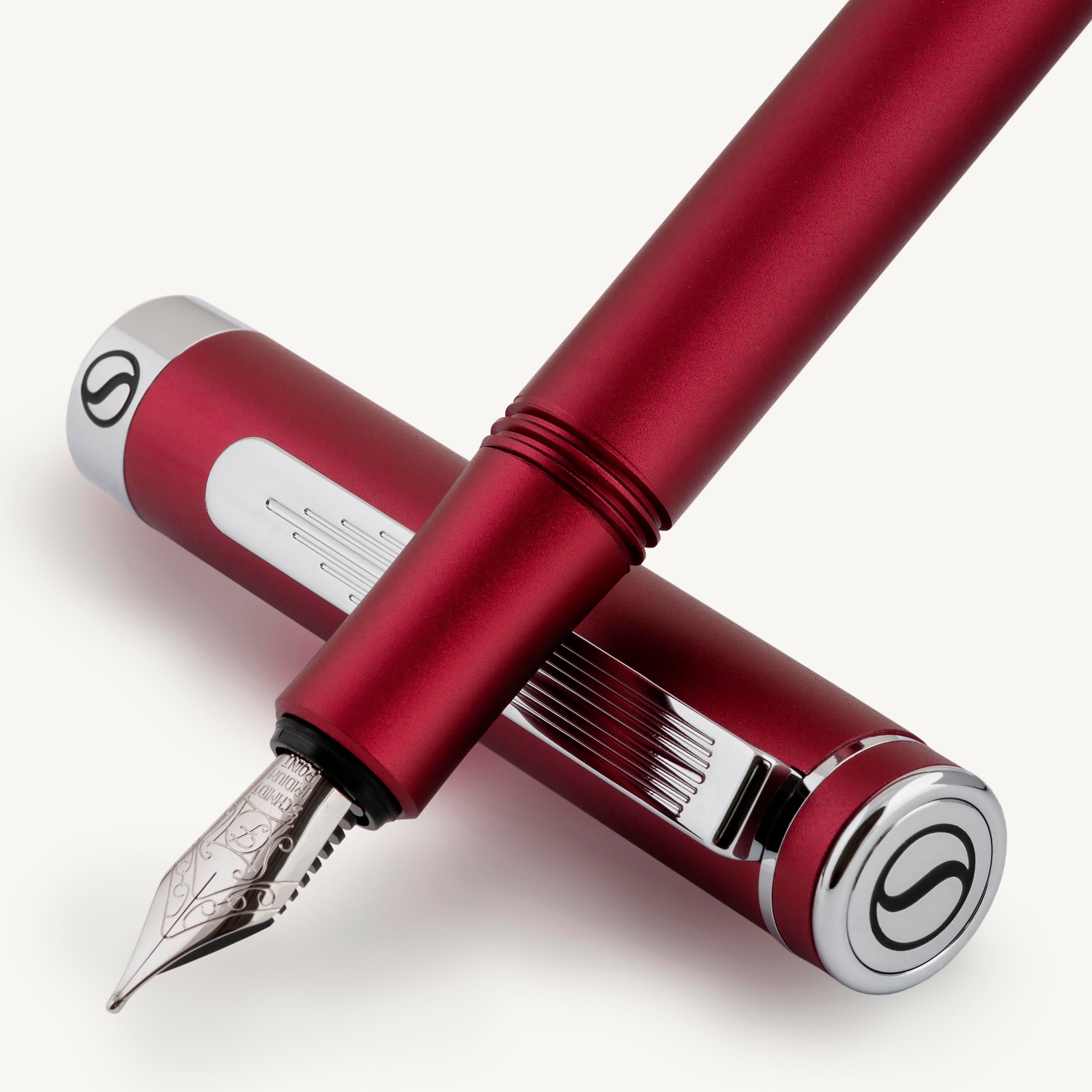 Scriveiner Pocket Pen Matt Red Fountain Pen - Fine Nib