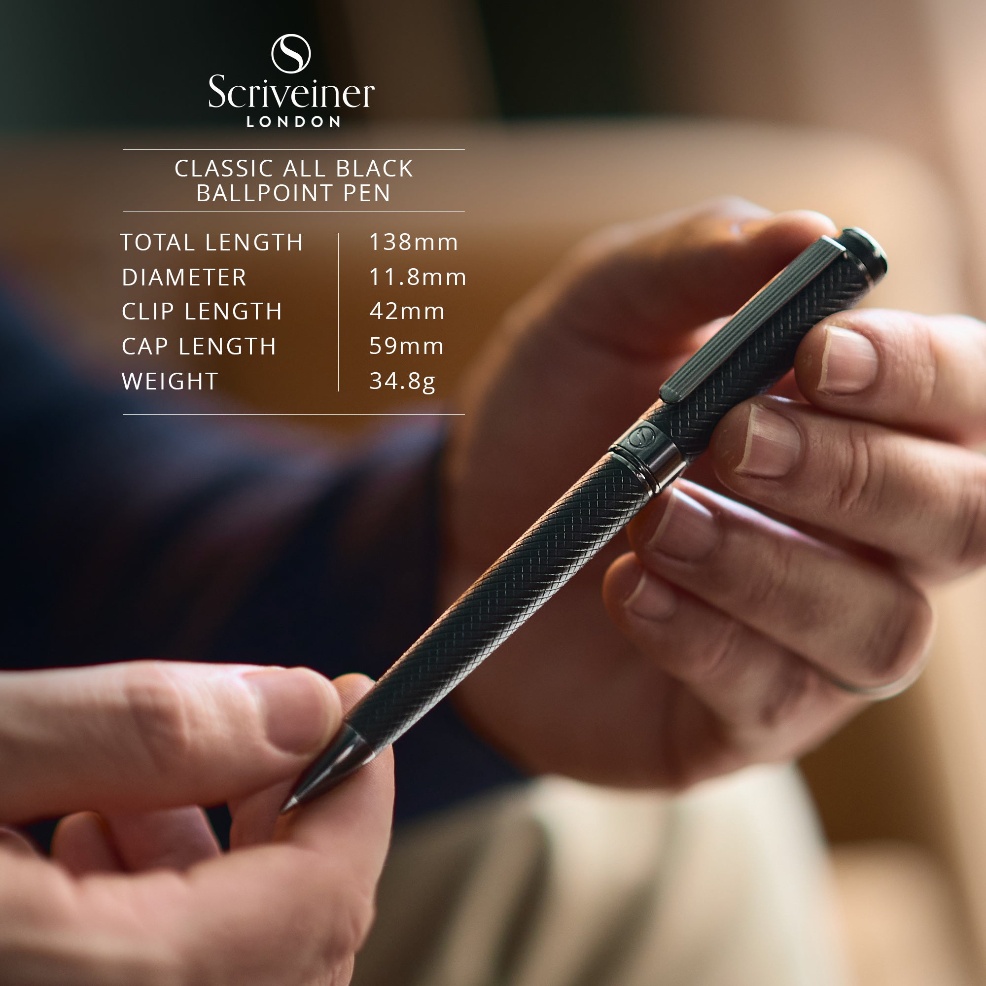 Scriveiner Classic All Black Ballpoint Pen Custom