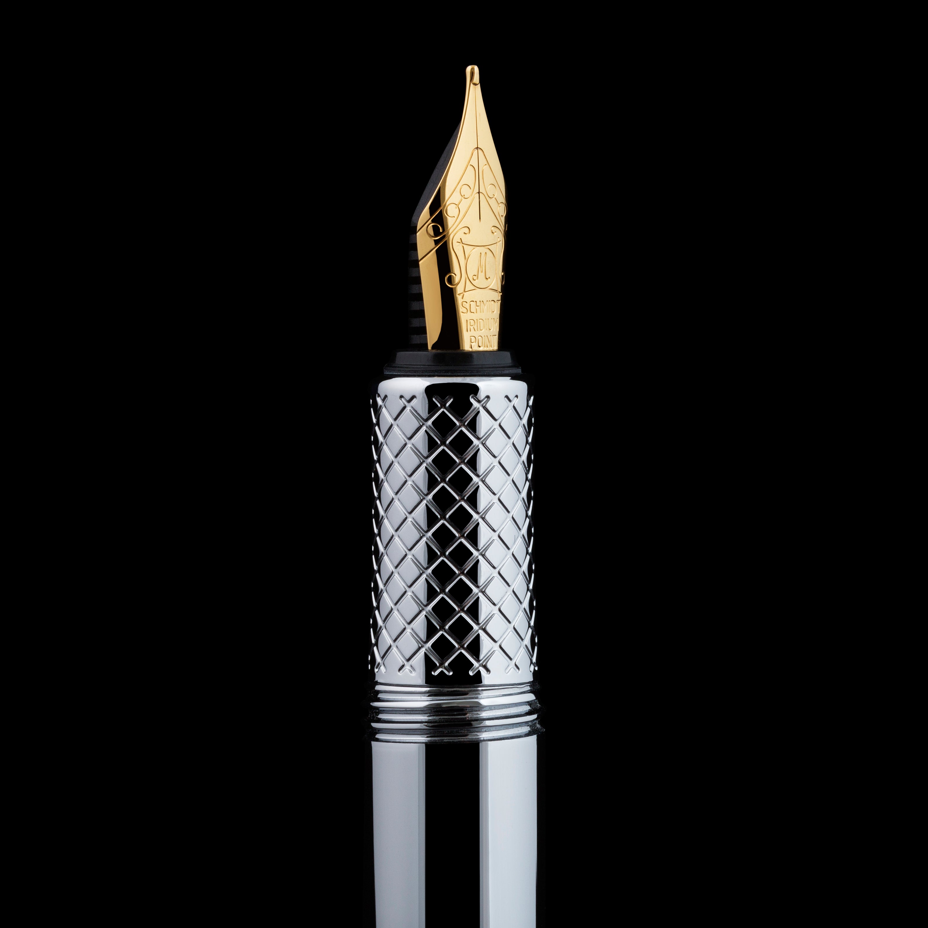Scriveiner Pocket Pen Silver Gold Fountain Pen - Medium Nib
